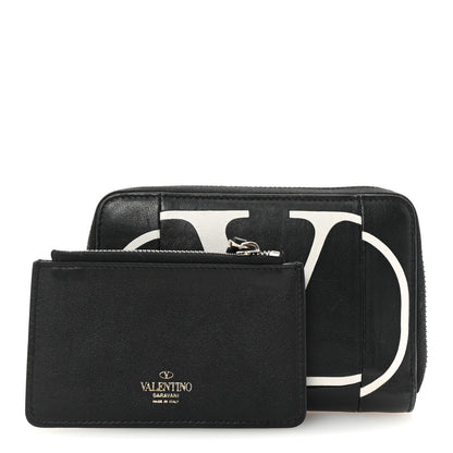 Valentino Garavani Calfskin Go Logo Zip Around Wallet Black 3 of 8