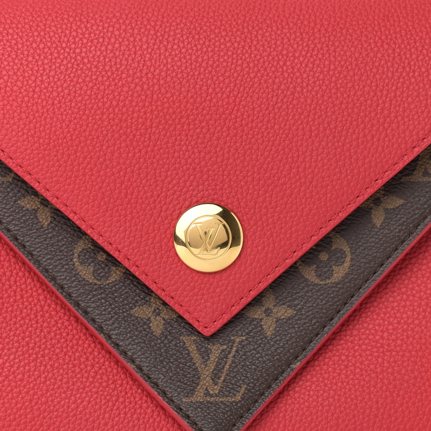 Calfskin Monogram Double V Rubis