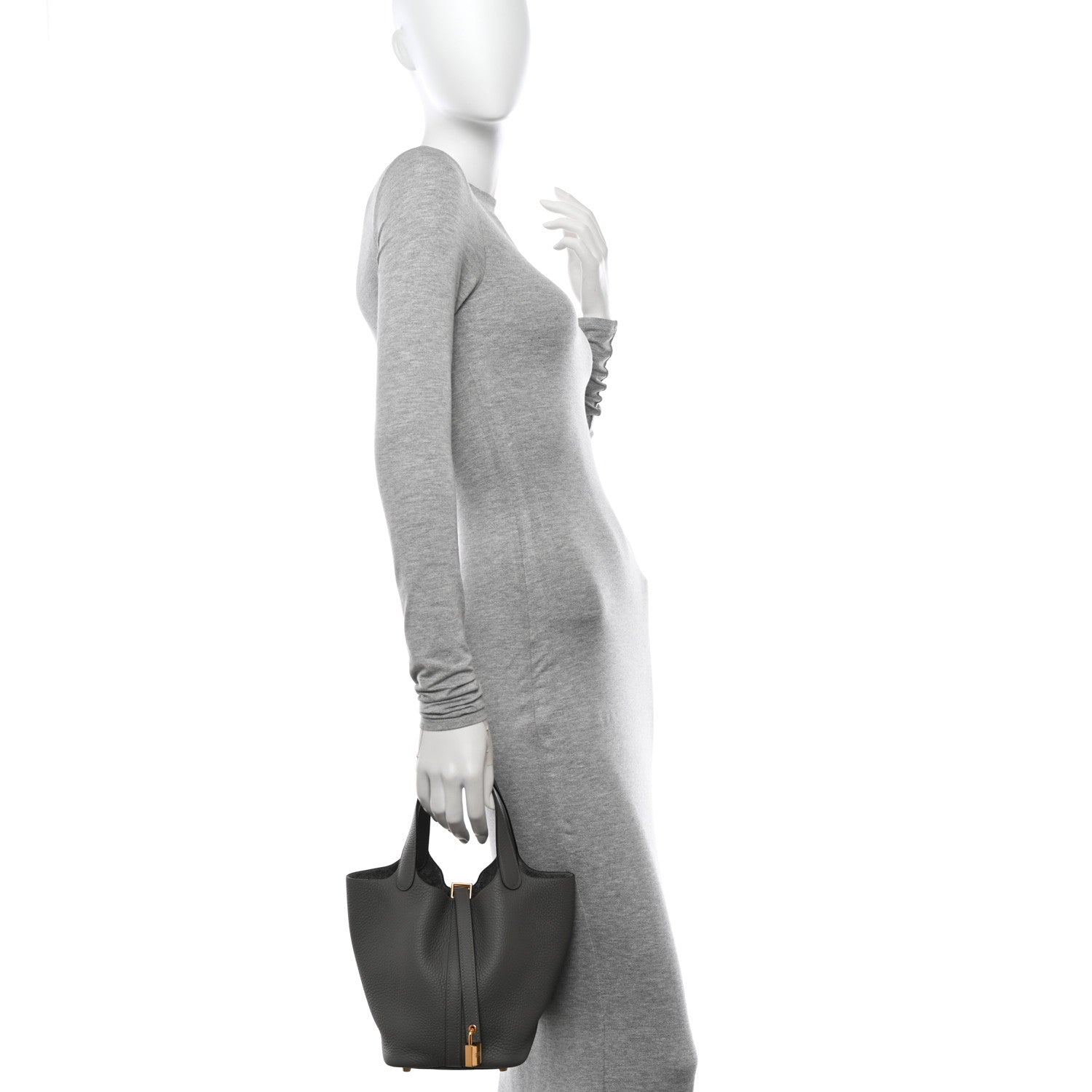 Hermes Taurillon Clemence Picotin Lock 18 PM Gris Meyer 2 of 11