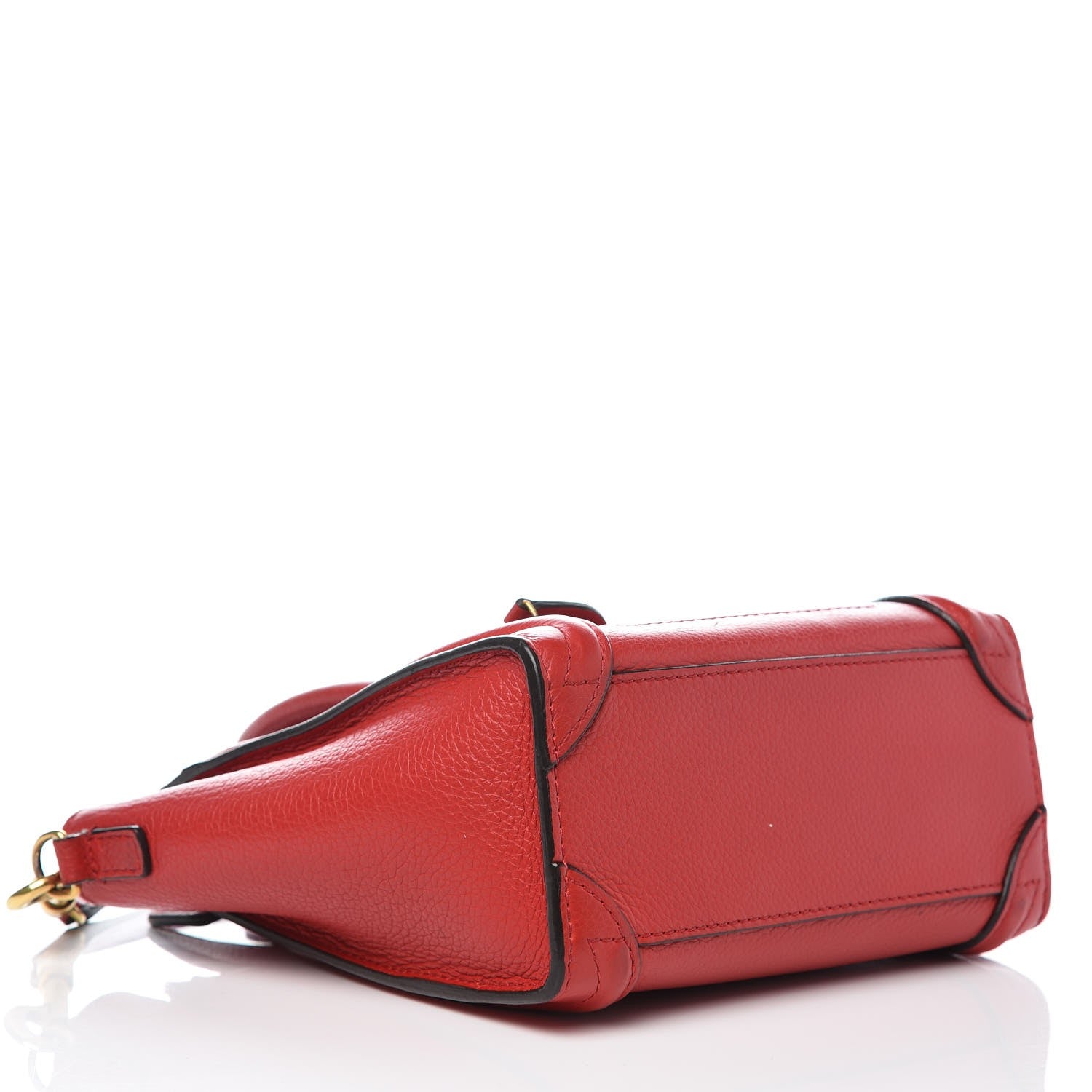 Celine Drummed Calfskin Nano Luggage Coquelicot 4 of 13