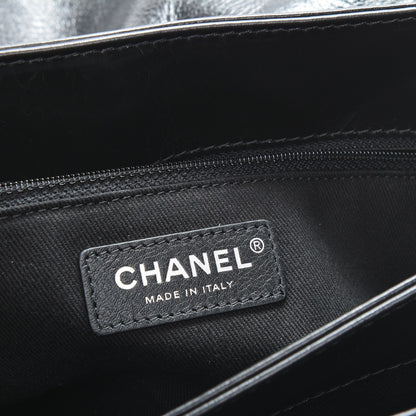 Chanel Glazed Calfskin Quilted Large Lady Pearly Flap Black 6 of 7