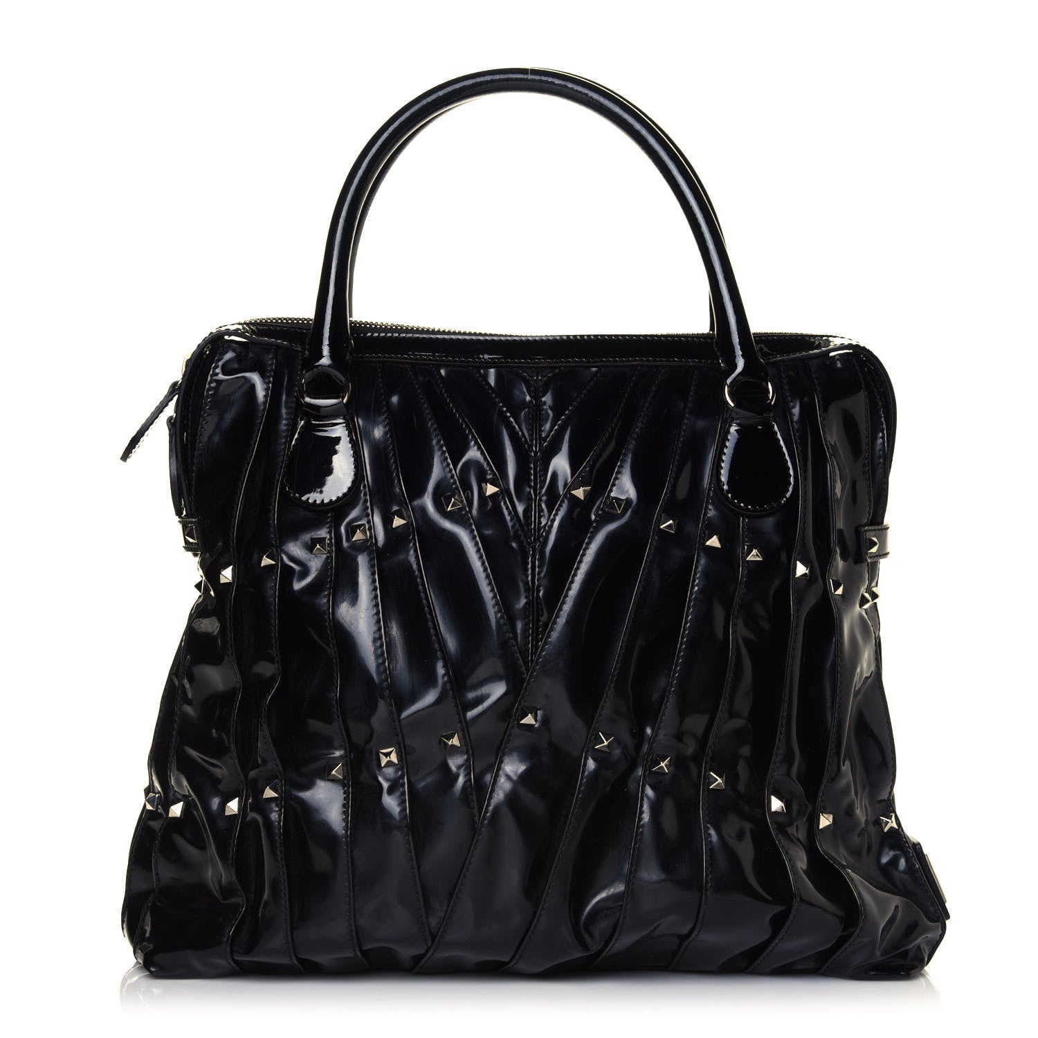 Valentino Garavani Patent Studded Maizeon Tote Black 1 of 4