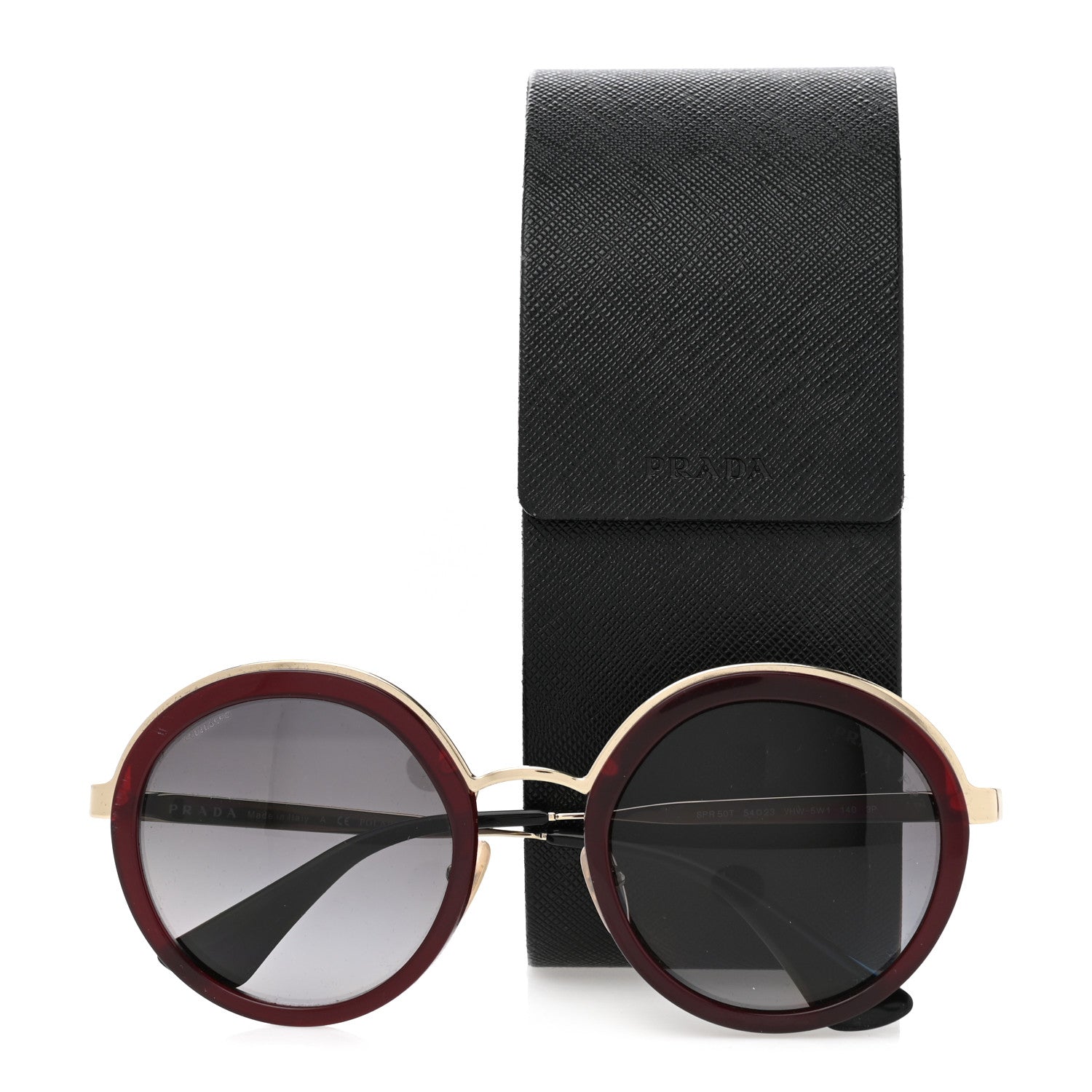 Prada Round Frame Sunglasses SPR 50T Red 7 of 7