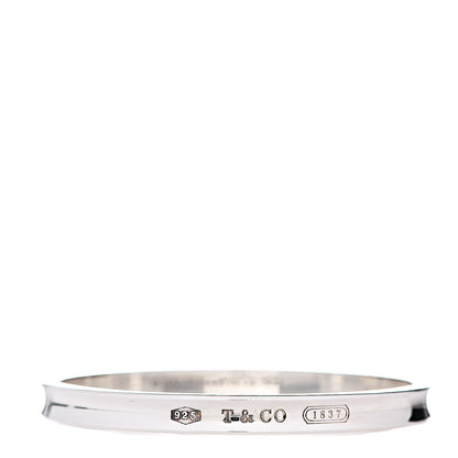 Tiffany Sterling Silver Narrow 1837 Bangle Bracelet 1 of 3
