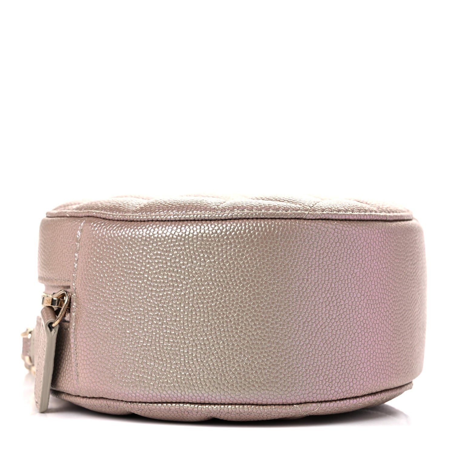 Chanel Iridescent Caviar Quilted Round Clutch With Chain Beige 3 of 9