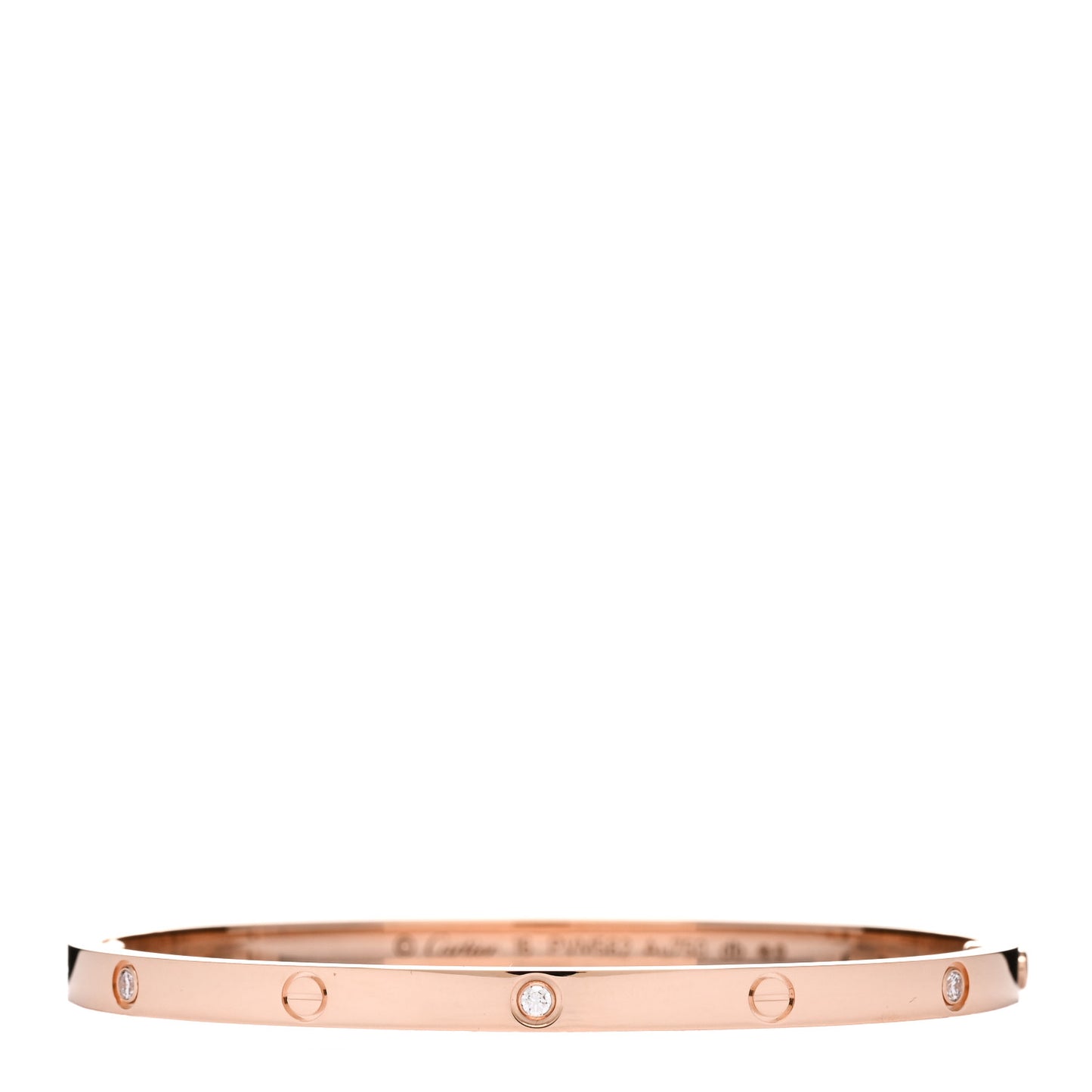 18K Pink Gold 6 Diamond Small LOVE Bracelet 16