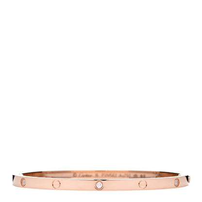 Cartier 18K Pink Gold 6 Diamond Small LOVE Bracelet 16 1 of 5