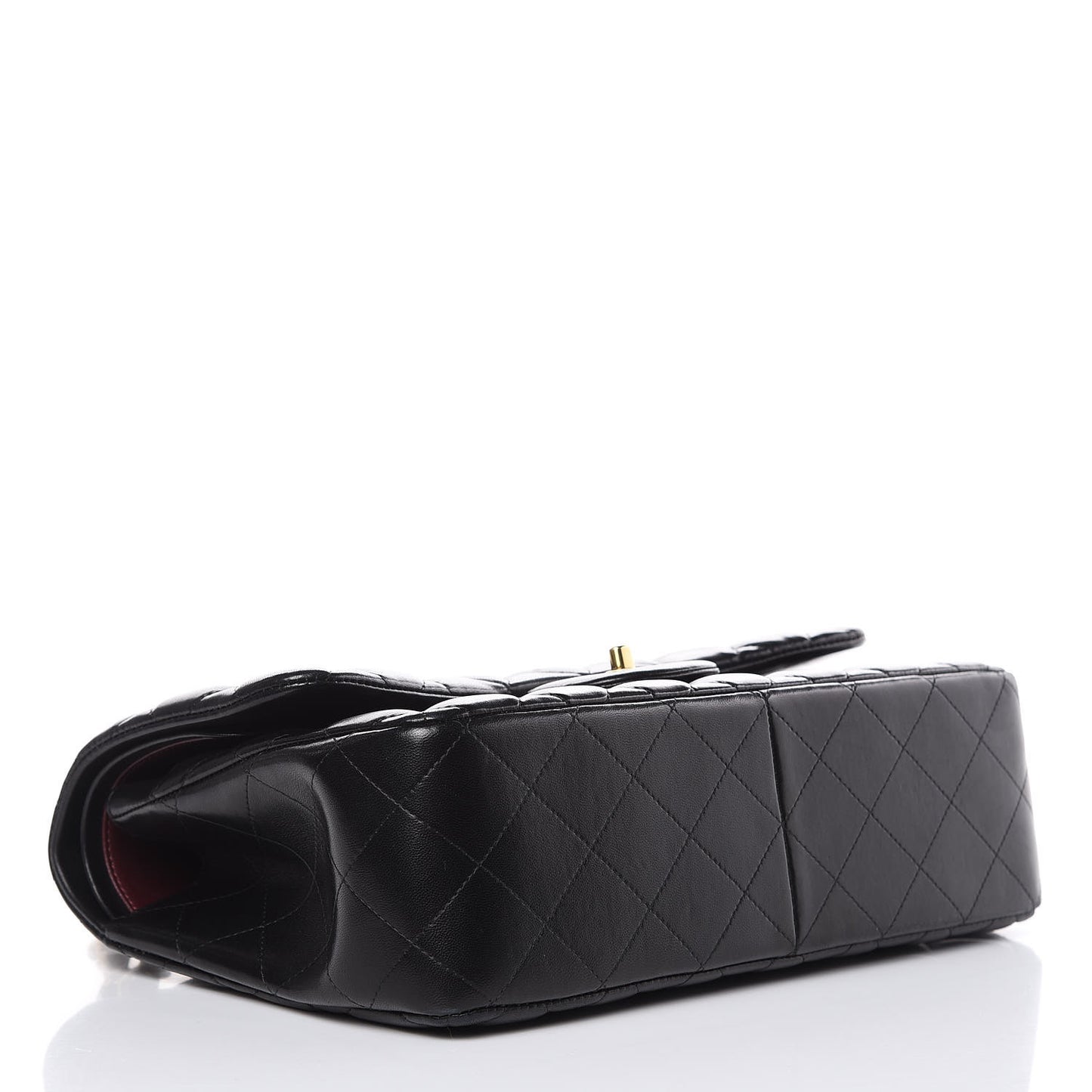 Lambskin Quilted Jumbo Double Flap Black