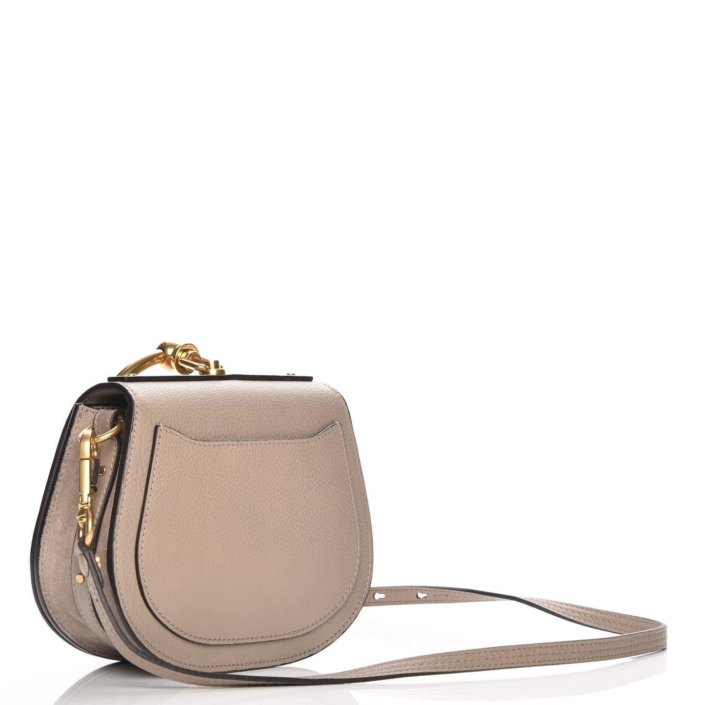 Calfskin Suede Small Nile Bracelet Bag Motty Grey