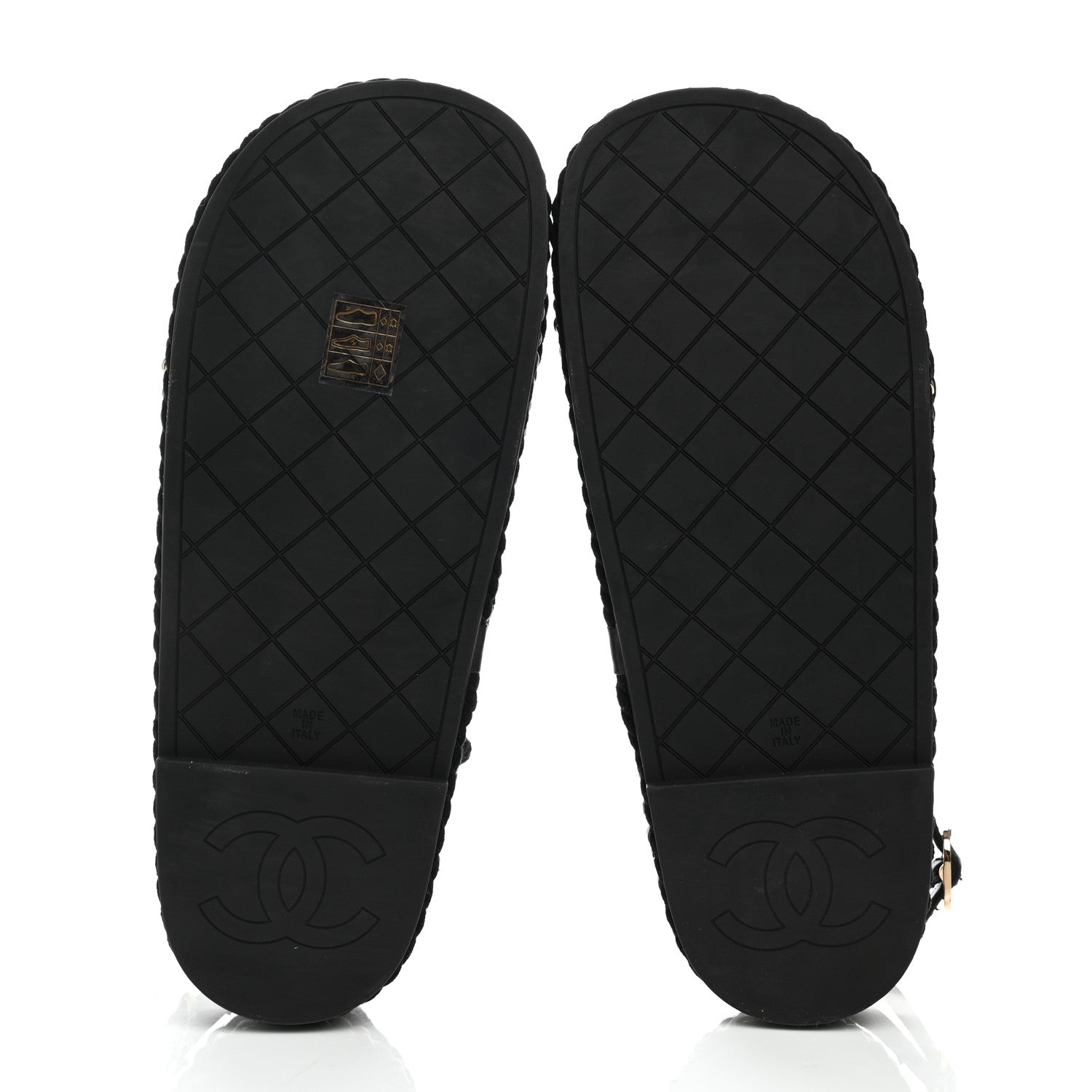 Chanel Lambskin Cord Chain CC Sandals 38 Black 5 of 9