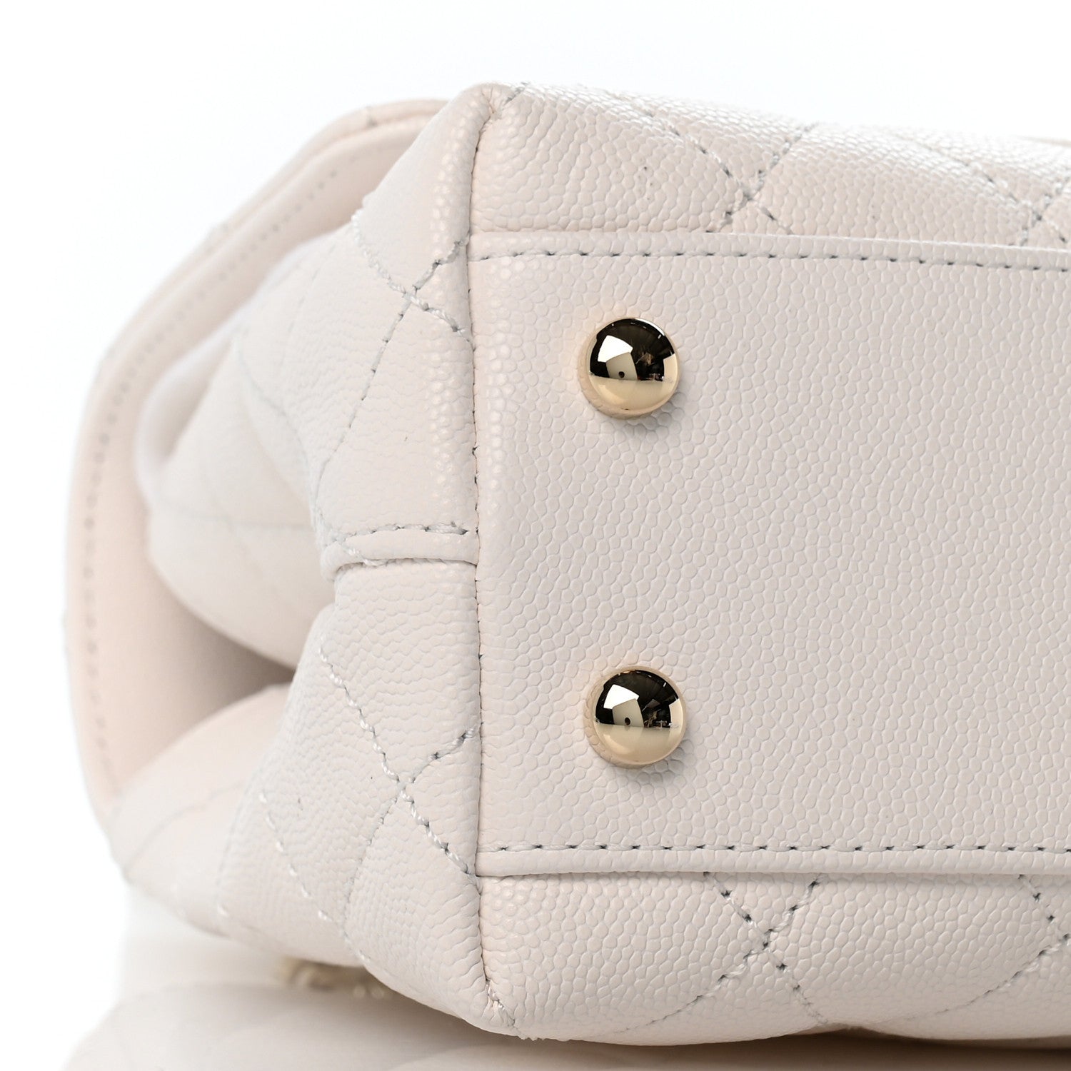Chanel Caviar Quilted Mini Coco Handle Flap White 9 of 10