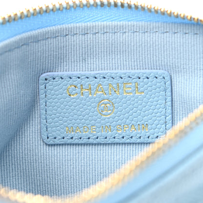 Chanel Caviar Quilted Small Cosmetic Case Light Blue 6 of 8