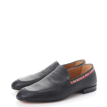 Gucci Mens Calfskin Vicente L'Avenue Loafer 8.5 Black 3 of 13
