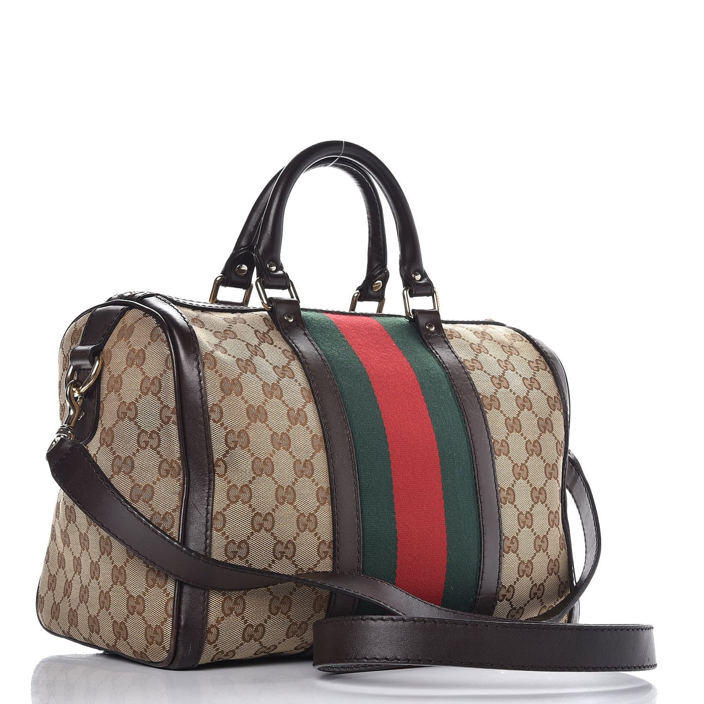 Monogram Vintage Web Medium Boston Dark Brown