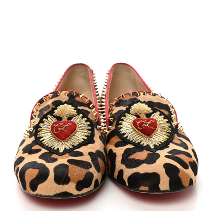 Christian Louboutin Pony Hair Safari Mi Corozon Loafers 41 Brown 2 of 11