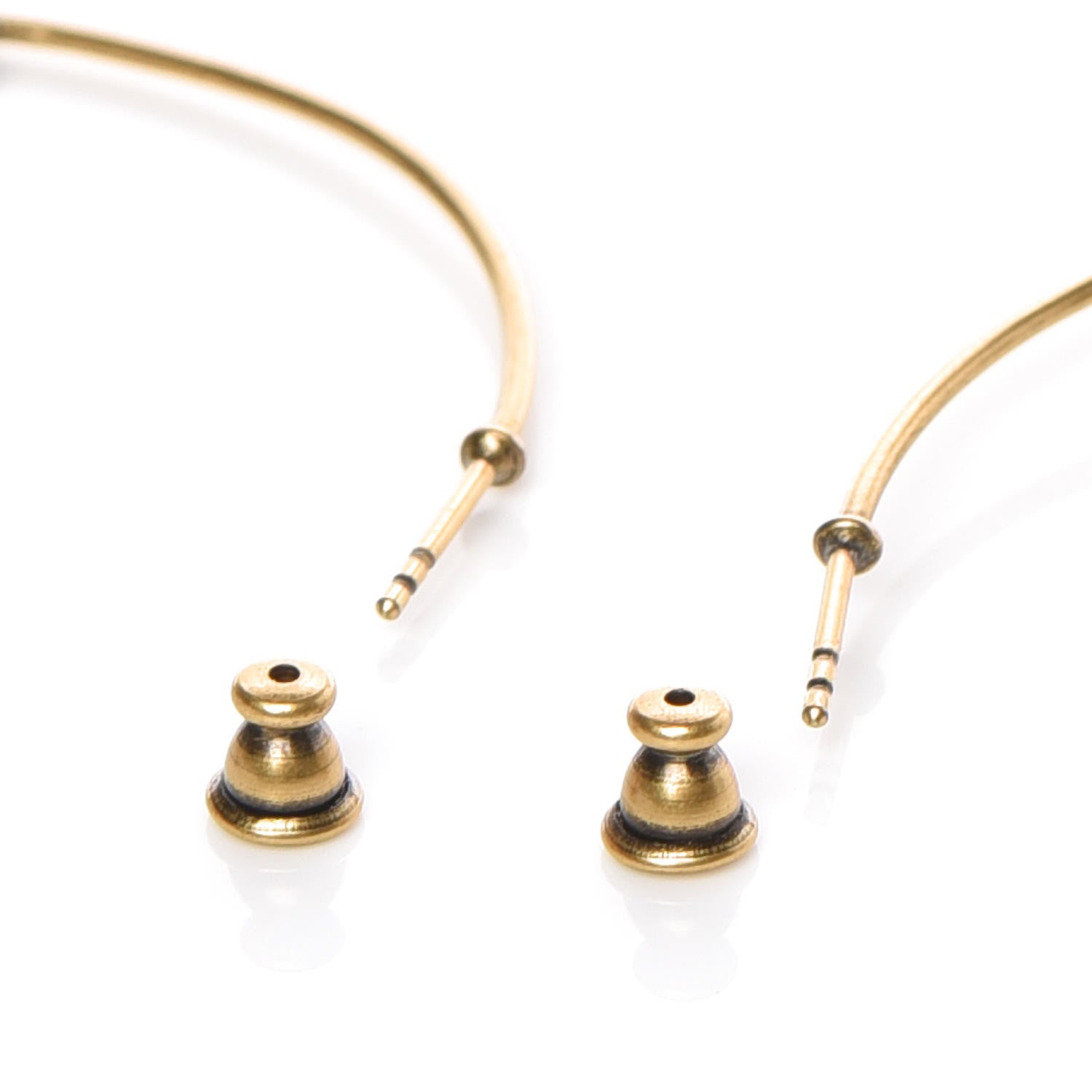Christian Dior Metal J'Adior Hoop Earrings Aged Gold 4 of 4