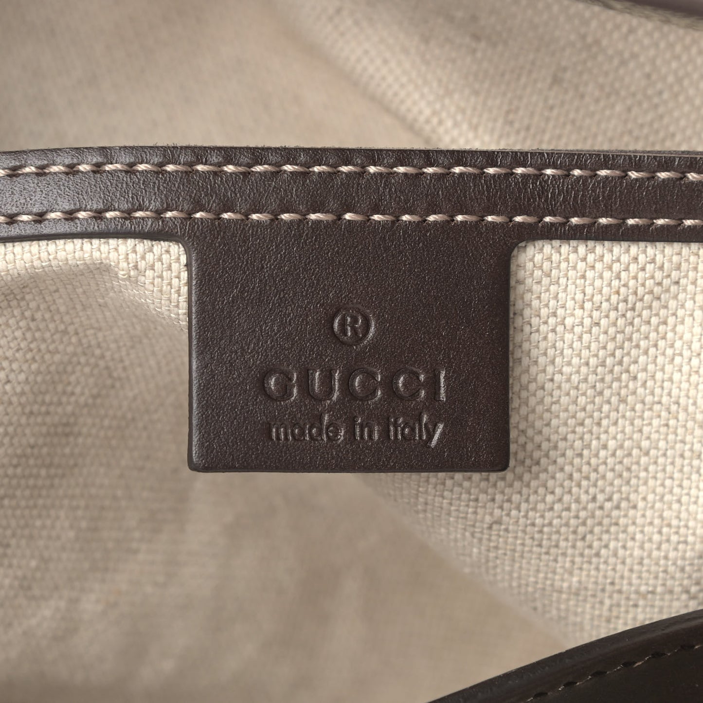 GG Supreme Monogram Medium Zippered Shopping Tote Dark Brown