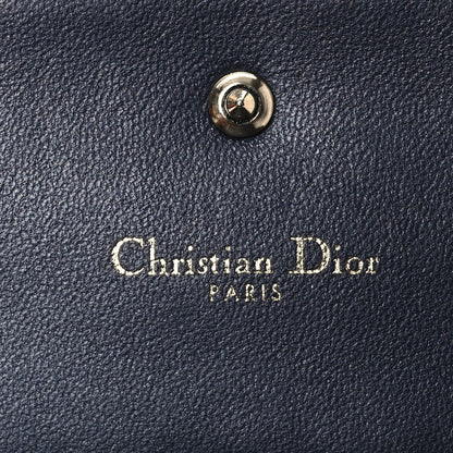 Christian Dior Metallic Patent Micro-Cannage Diorama Elancee Wallet Dark Blue 8 of 16