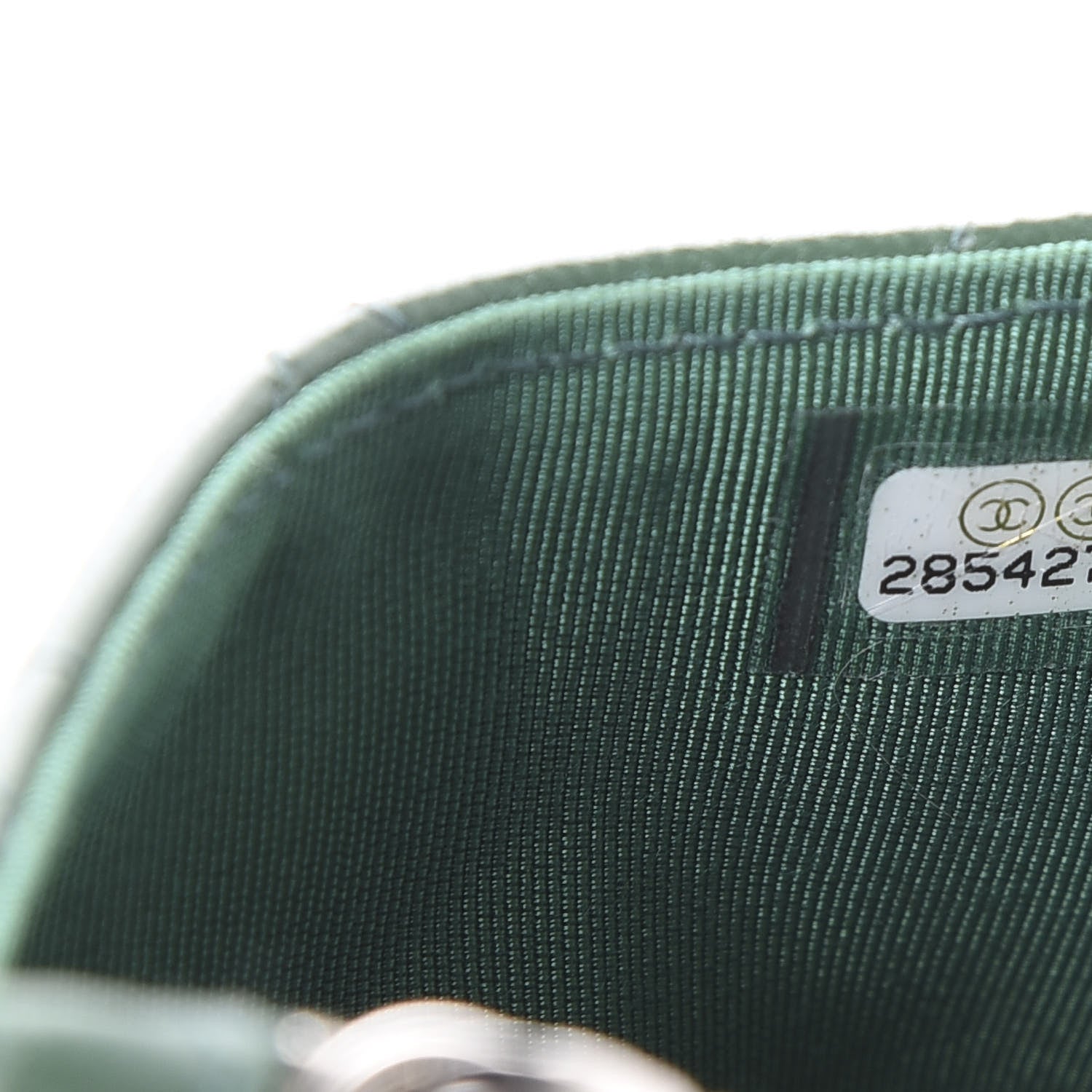 Chanel Lambskin Quilted Zip Card Holder Green 6 of 8