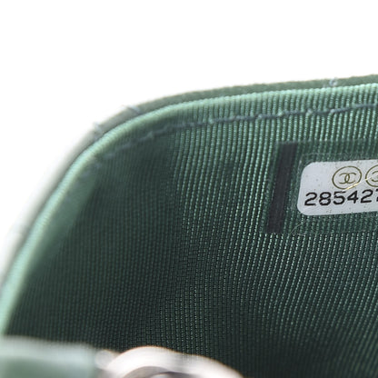 Chanel Lambskin Quilted Zip Card Holder Green 6 of 8