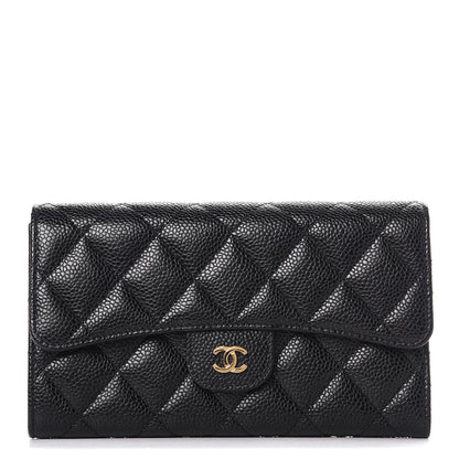 Chanel Caviar Quilted Large Flap Wallet Black 1 of 9