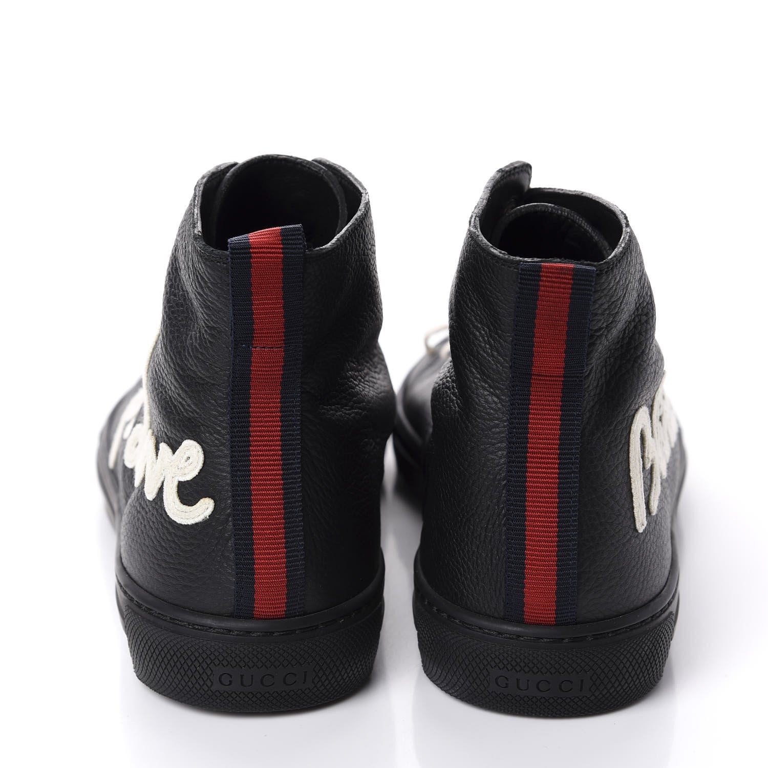 Gucci Calfskin Blind For Love High Top Sneakers 10 Black 6 of 9