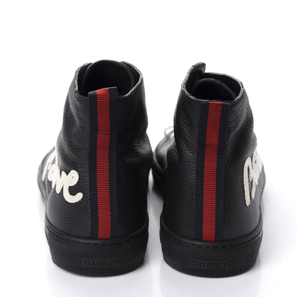 Gucci Calfskin Blind For Love High Top Sneakers 10 Black 6 of 9