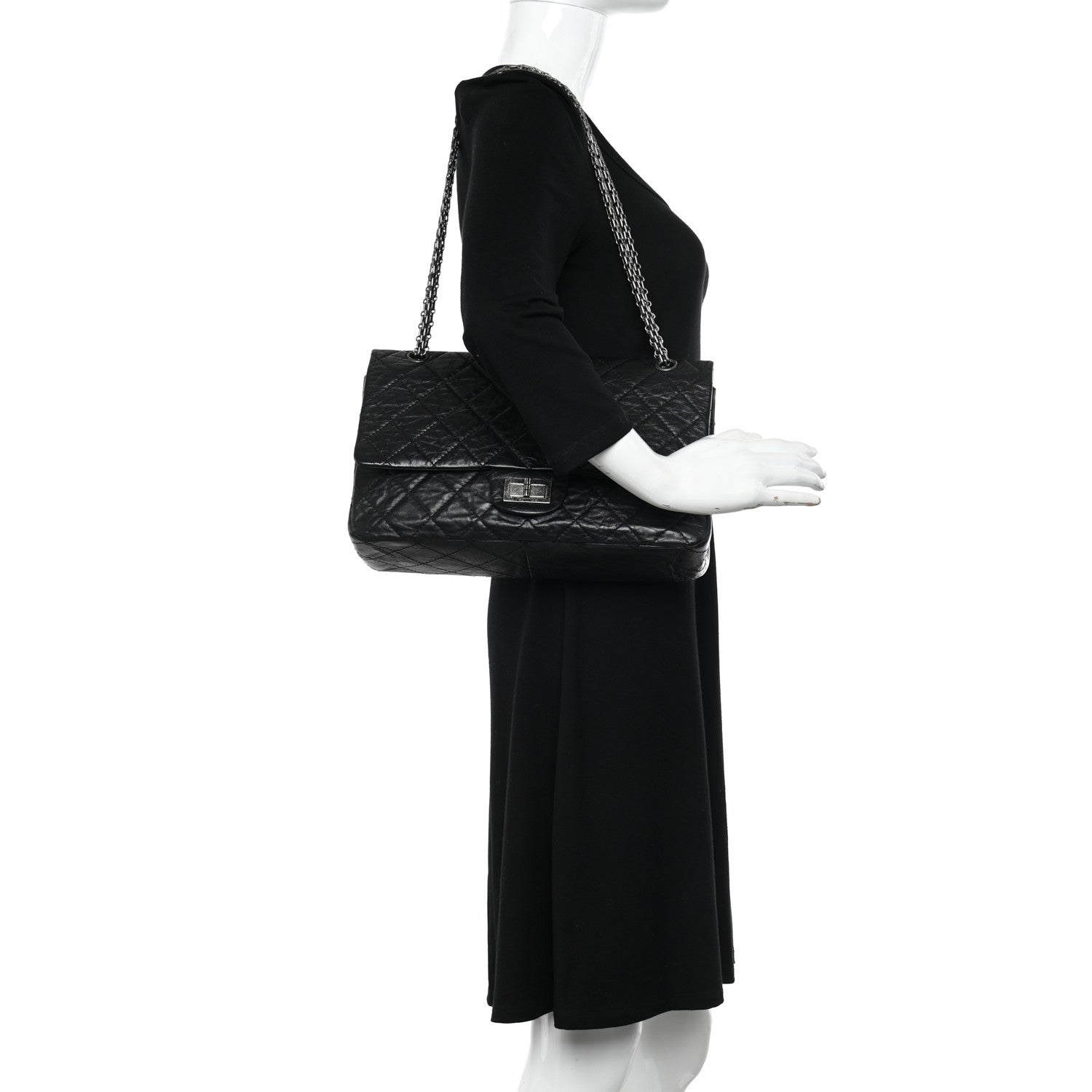 Chanel Aged Calfskin Quilted 2.55 Reissue 227 Flap Black 2 of 10