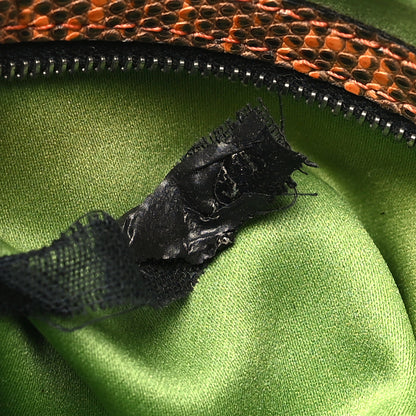 Fendi Sequin Beaded Lizard Baguette Verde Arancio 7 of 11