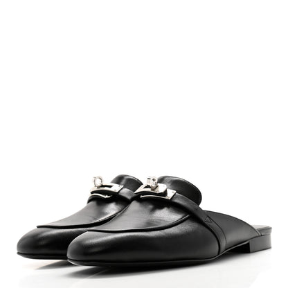 Hermes Goatskin Oz Mules 38.5 Black 3 of 10