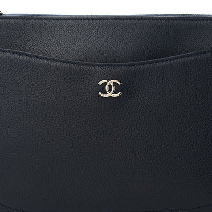 Chanel Grained Calfskin Large Neo Executive Cosmetic Case Dark Blue 7 of 9