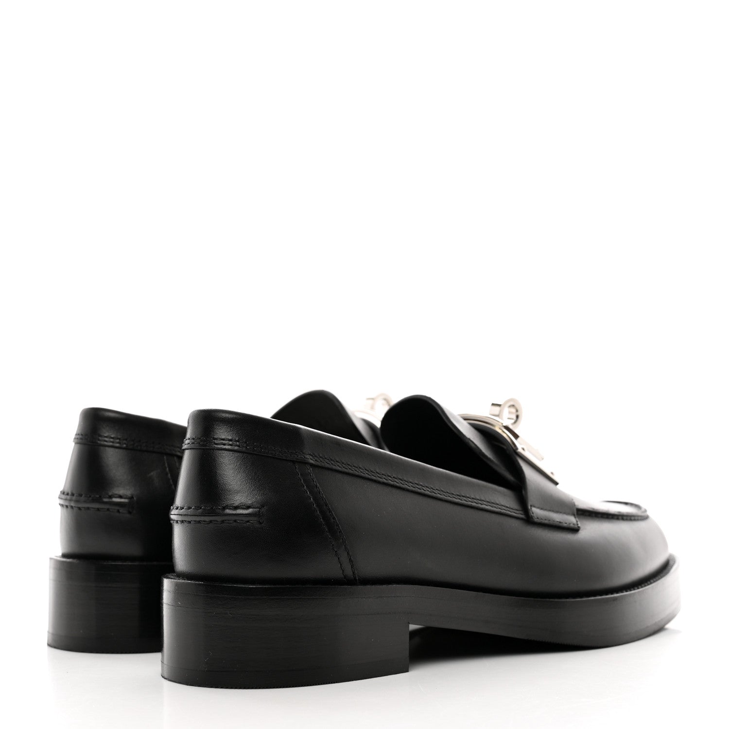 Hermes Calfskin Womens Hot Loafer 38.5 Black 4 of 8