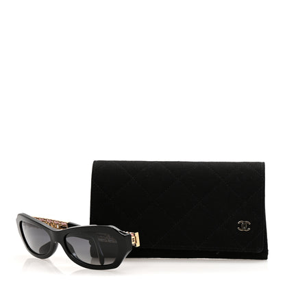 Chanel Acetate Lambskin Cat Eye Sunglasses 5538-Q Black 8 of 8