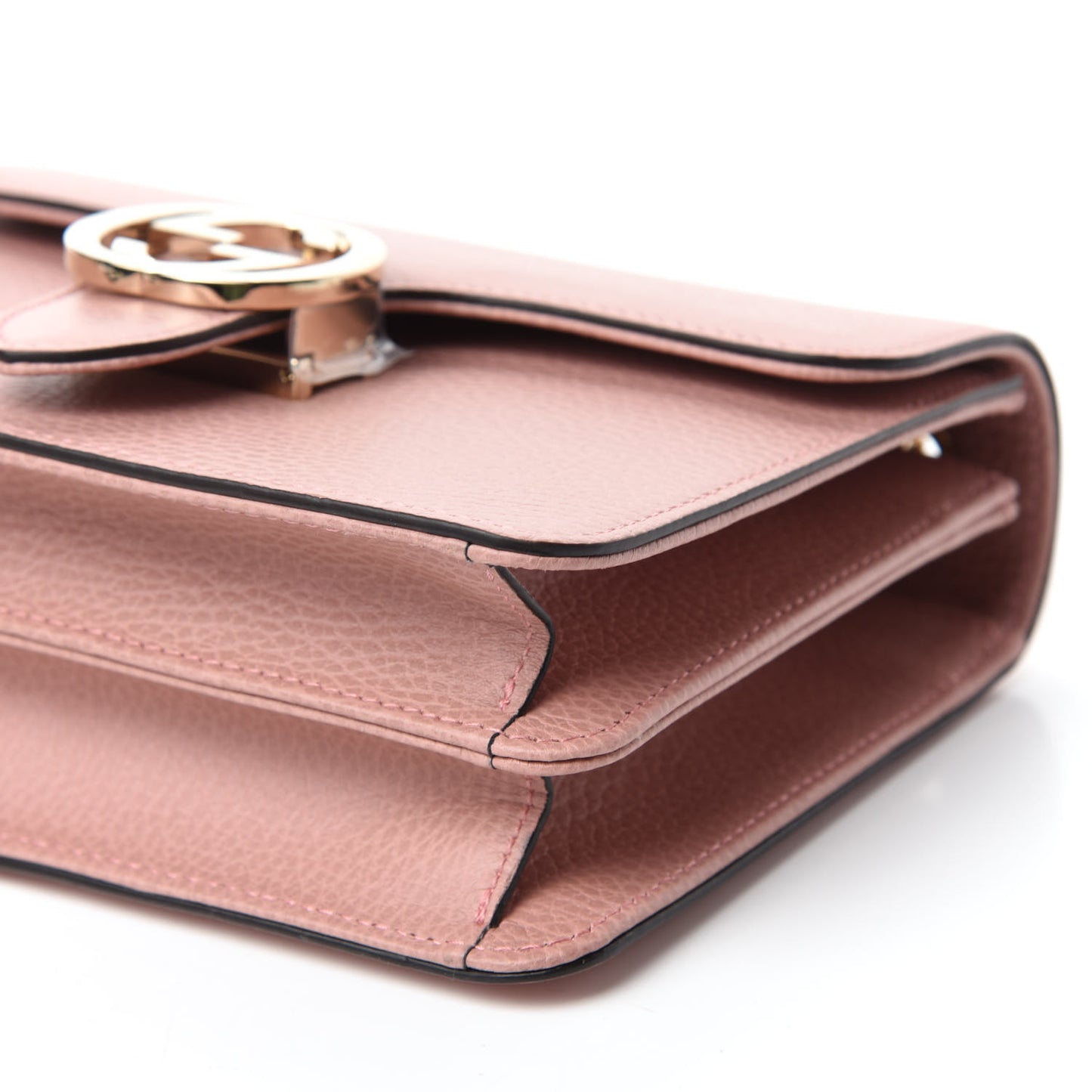 Dollar Calfskin Small Interlocking G Shoulder Bag Soft Pink