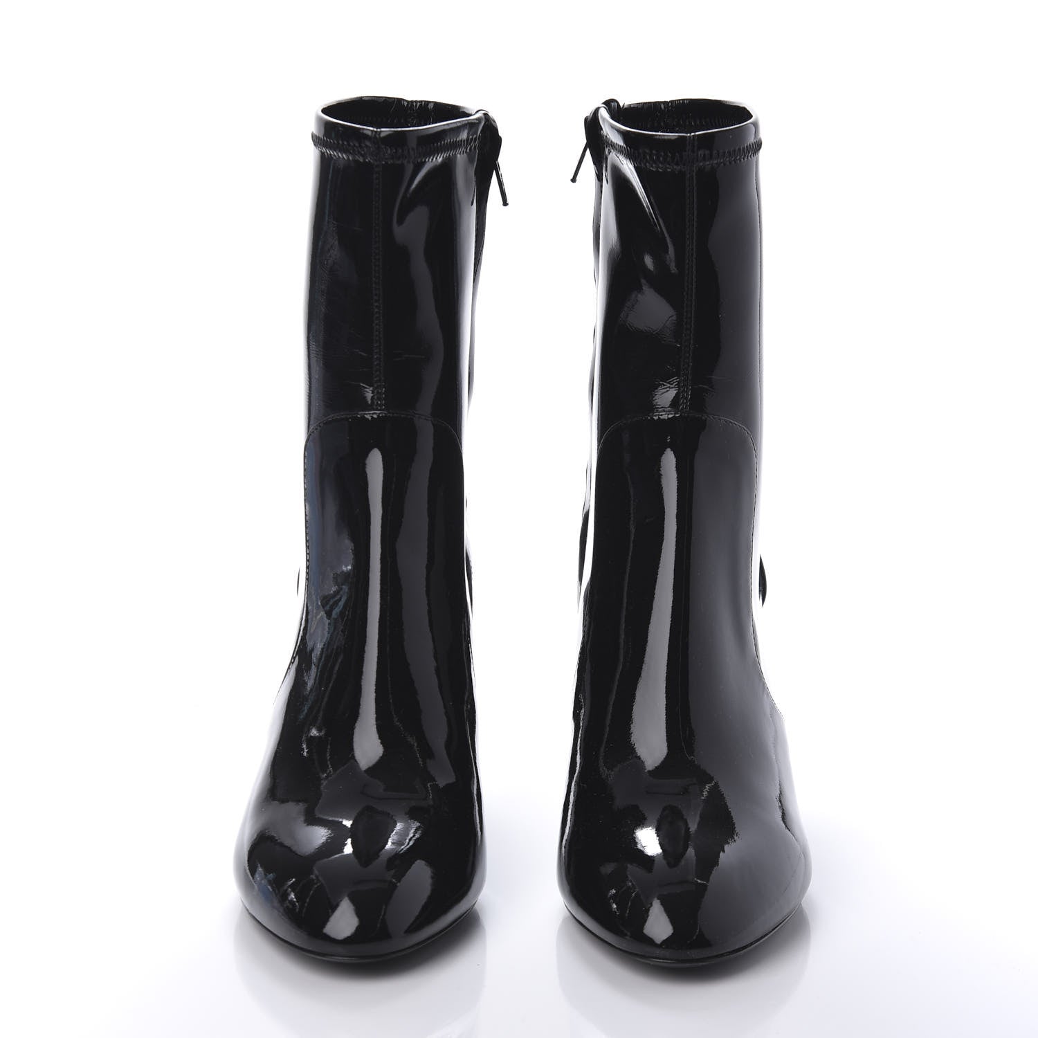 Louis Vuitton Patent Silhouette Ankle Boots 38.5 Black 2 of 8