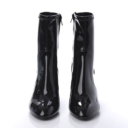 Louis Vuitton Patent Silhouette Ankle Boots 38.5 Black 2 of 8