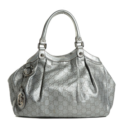 Gucci Guccissima Medium Sukey Tote Silver 1 of 8