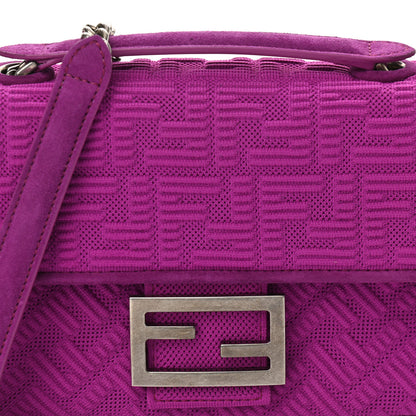 Fendi Technical Fabric FF Midi Chain Baguette Bouganville 7 of 9