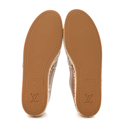 Louis Vuitton Monogram Leather Starboard Espadrille Flats 39 Brown 5 of 9