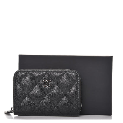 Chanel Iridescent Caviar Quilted Zip Coin Purse Black 8 of 8