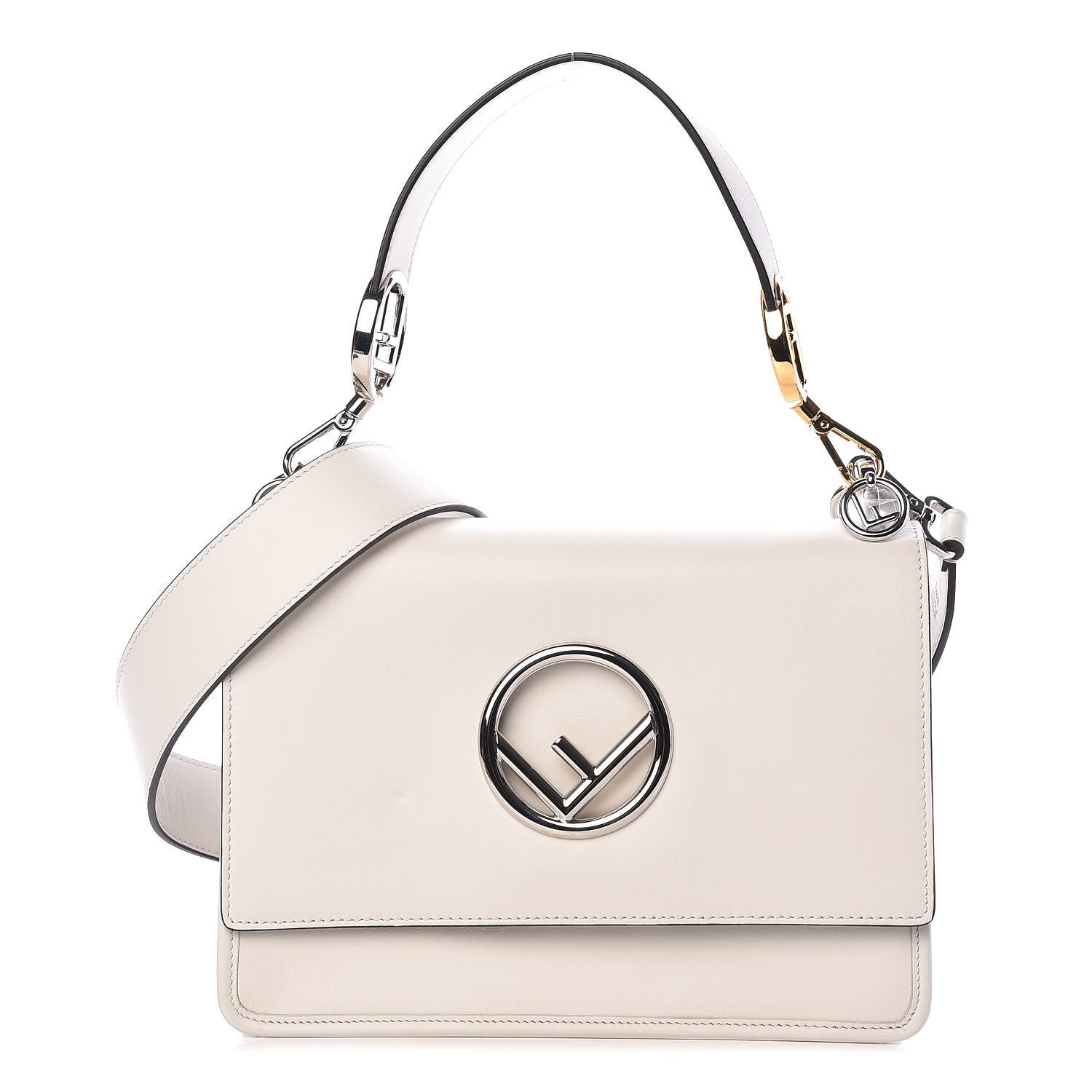 Fendi Vitello Century Opaco F is Fendi Kan I Shoulder Bag White Ice 1 of 12