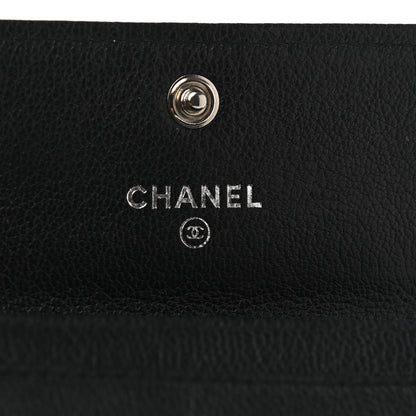 Chanel Goatskin Camellia CC Flap Card Holder Black 6 of 8