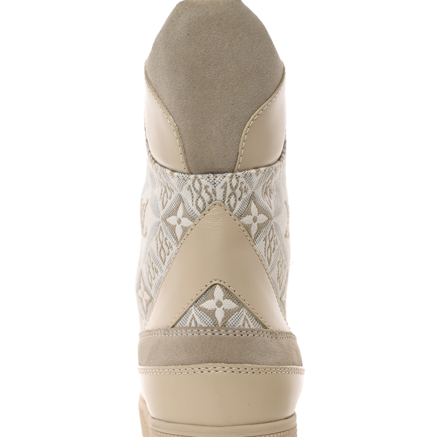 Suede Calfskin Jacquard Since 1854 Laureate Platform Desert Boots 38 Beige