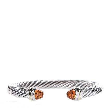 David Yurman Sterling Silver 14K Yellow Gold Citrine 7mm Cable Classics Bracelet 1 of 5