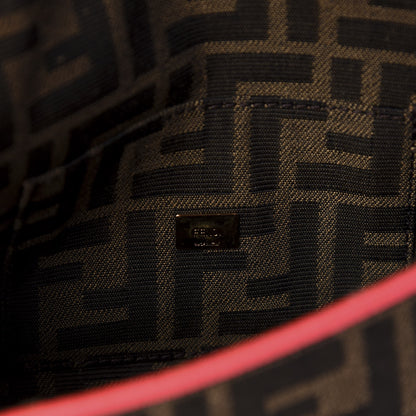 Fendi Fabric Jacquard FF 1974 Roma Armor Mini Baguette Tobacco Moro Fuxia Fluo 8 of 10