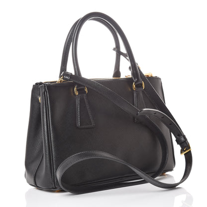 Prada Saffiano Mini Galleria Double Zip Tote Black 3 of 12