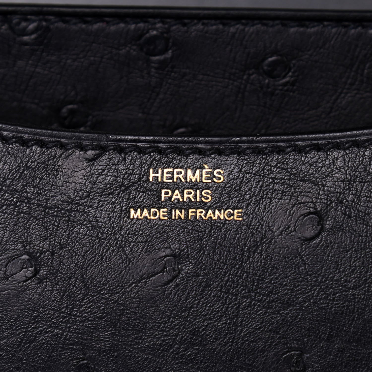 Hermes Ostrich Constance 18 Black 6 of 9