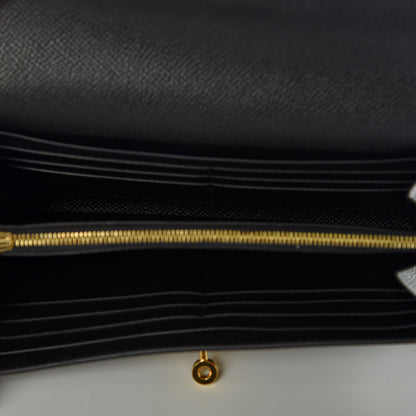 Hermes Epsom Kelly Longue Wallet Black 7 of 9