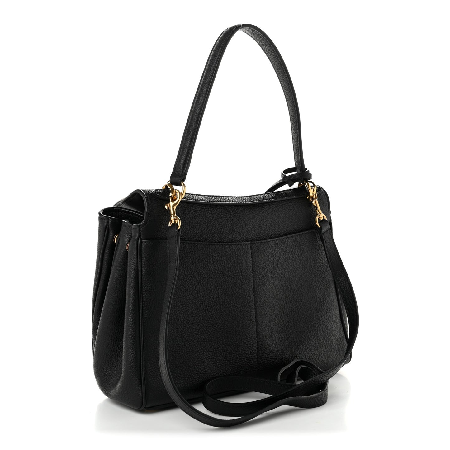 Grained Calfskin Small Rodeo Top Handle Handbag Black