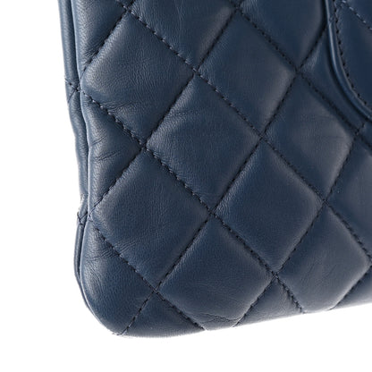 Chanel Lambskin Quilted Large Cosmetic Case Navy 10 of 10